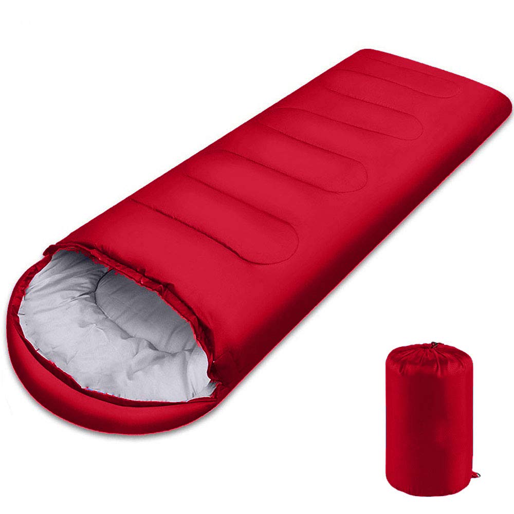 Sleeping Bag Lightweight 3 Season Weather Sleep Bags for Kids Adults Girls Women Polyester Hollow Filled 5-20 Degree for Backpacking/Hiking/Camping/Mountaineering with Compression Sack (Red)