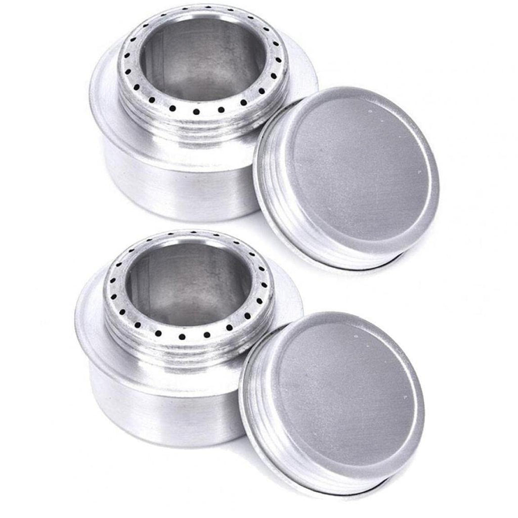 UIEHBCV Camping Stove 2pcs Mini Portable Cooking Stove Ultralight Aluminum Alloy Alcohol Stove with Lid for Outdoor Camping Hiking Picnic
