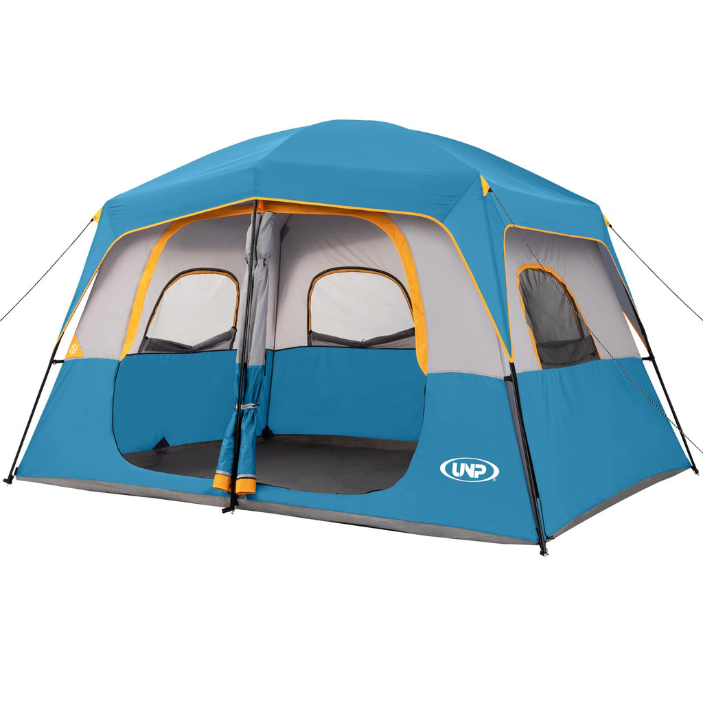 UNP Camping Tent 8 Person Waterproof Windproof Family Tent with Rainfly Easy Set up-Portable Dome Tents for Camping 6-8 Person