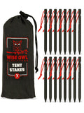 Wise Owl Outfitters Tent Stakes - Heavy Duty Camping Stakes for Outdoor Tent & Tarp - Essential Camping Accessories Available in 12pk or 16pk Black