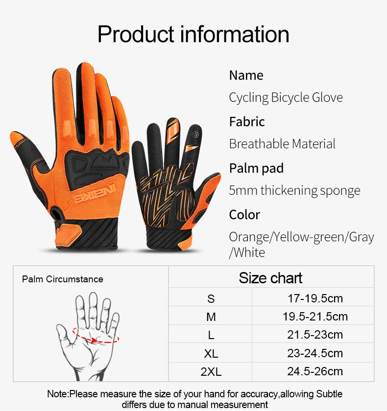 🧤 INBIKE MTB Cycling Gloves – 5mm Shock‑Absorbing