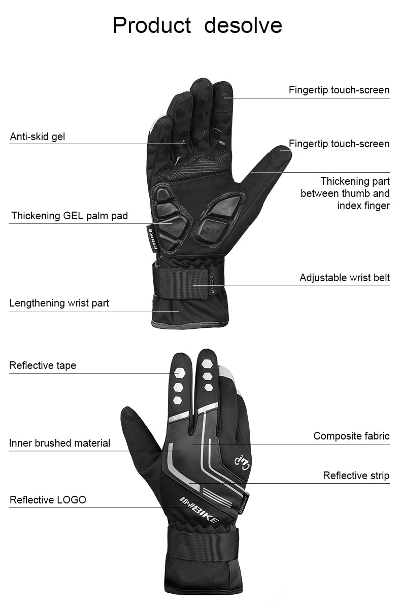 🧤 INBIKE MTB Cycling Gloves – 5mm Shock‑Absorbing