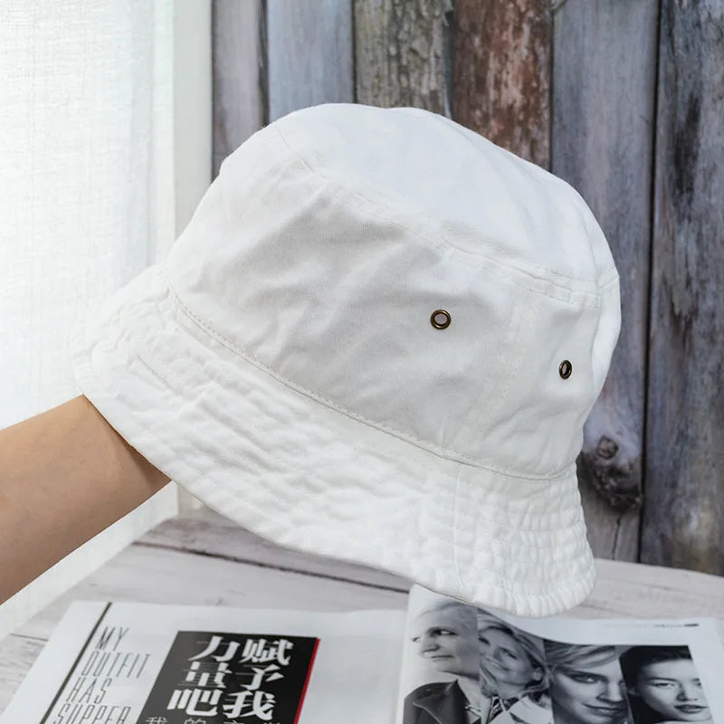 🧢 Washed Denim Bucket Hat – Unisex Panama / Fisherman Cap