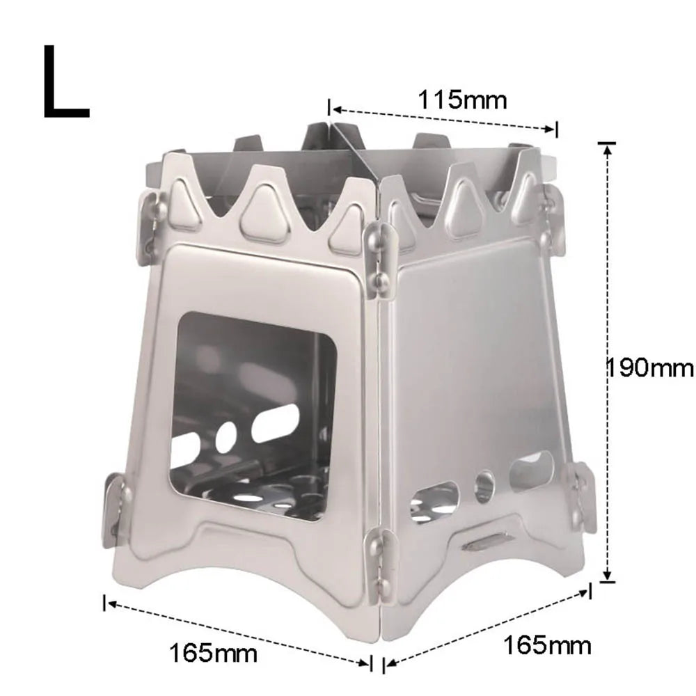 Camping Wood Burning Stove Portable Stainless Steel Lightweight  Solidified Alcohol Stove  Outdoor Camping Cooking BBQ Picnic