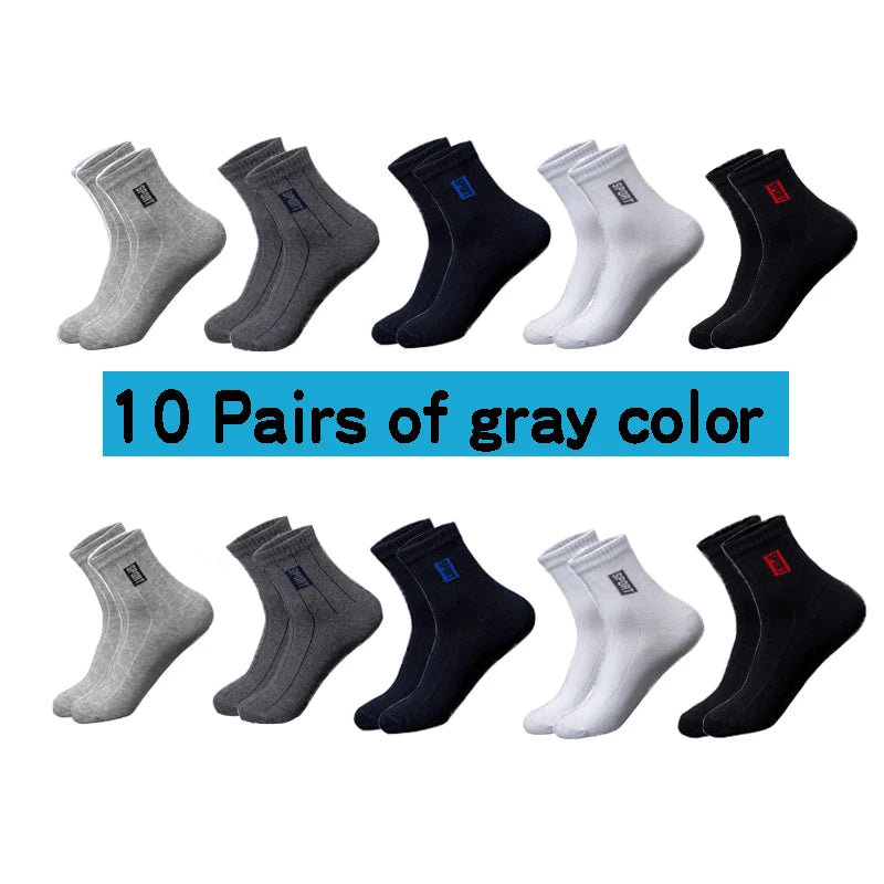 🧦 20Pcs = 10 Pairs | Men’s Business Cotton Socks