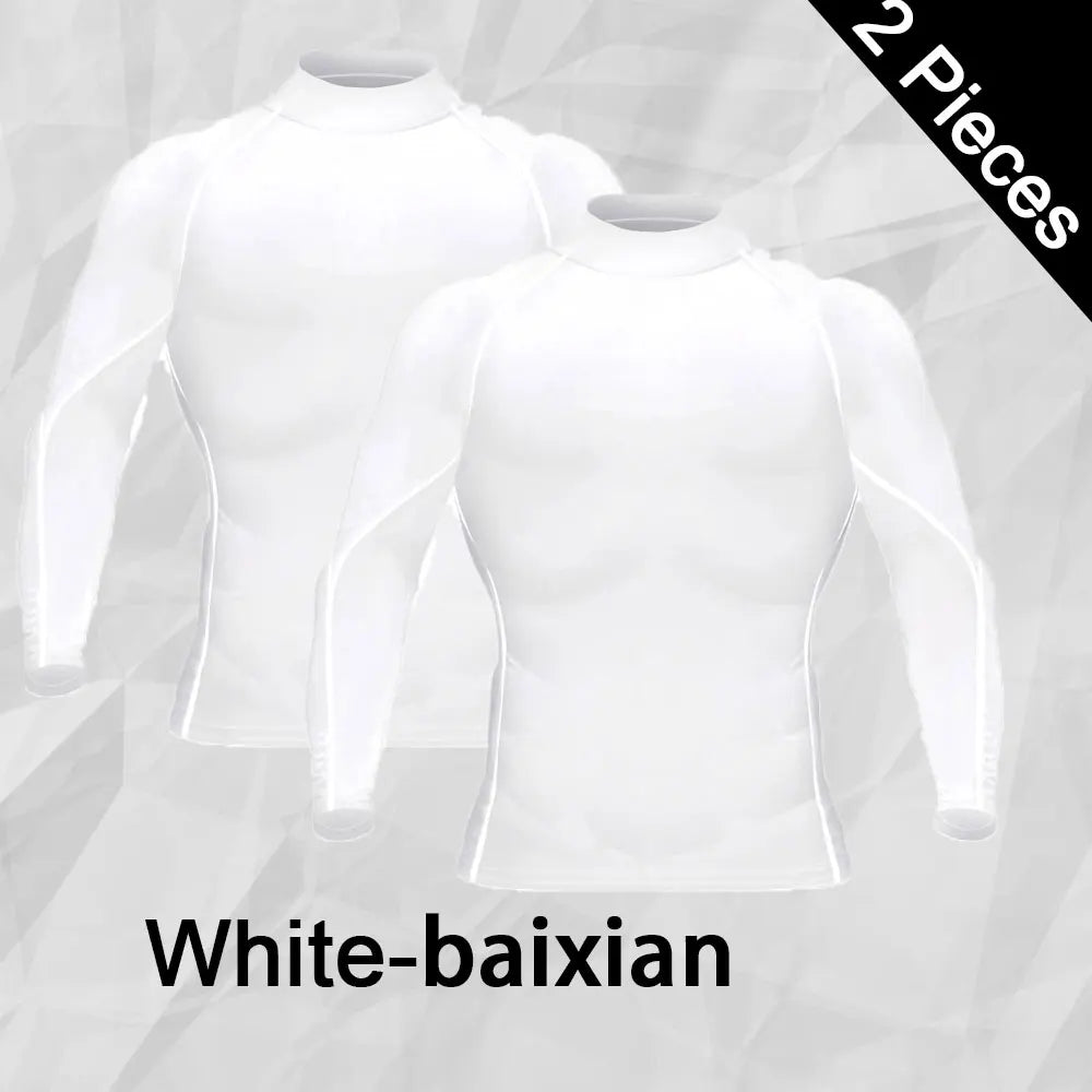 🧣 Men’s Turtleneck Compression Long Sleeve Rash Guard