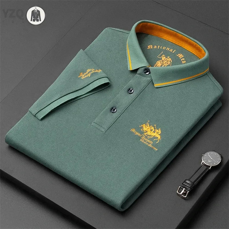 🎩 Men’s Embroidered Short‑Sleeve Polo Shirt