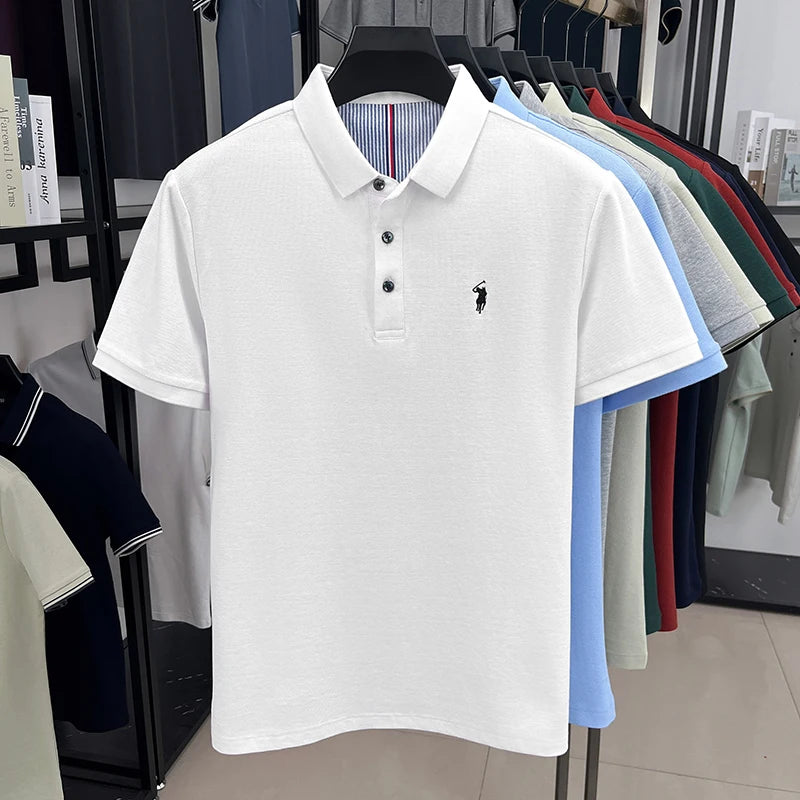 🐎 100% Pure Cotton Pony‑Embroidered Men’s Polo Shirt