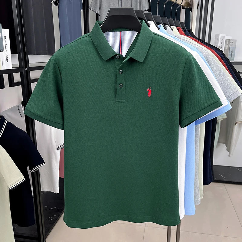 🐎 100% Pure Cotton Pony‑Embroidered Men’s Polo Shirt