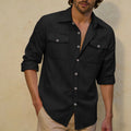 🌿 New Men’s Long‑Sleeve Linen‑Blend Casual Shirt