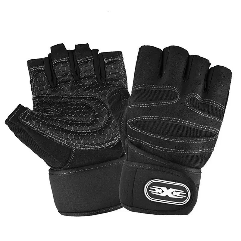 🧤 Half‑Finger Workout Gloves – With Wrist Wrap Support