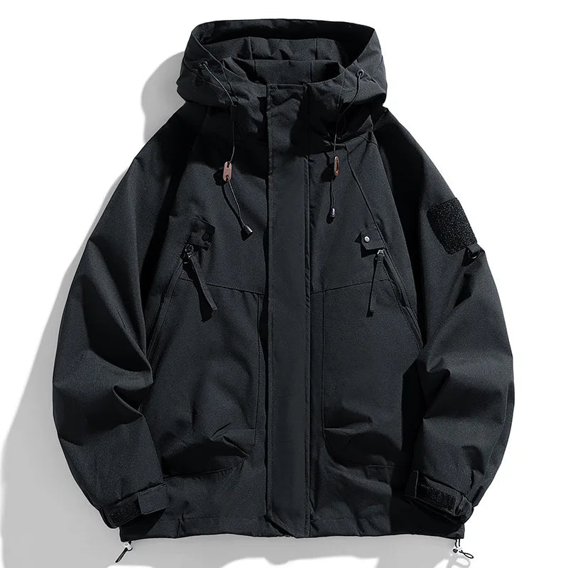 🧥 Men’s Black Softshell Windbreaker Bomber Jacket
