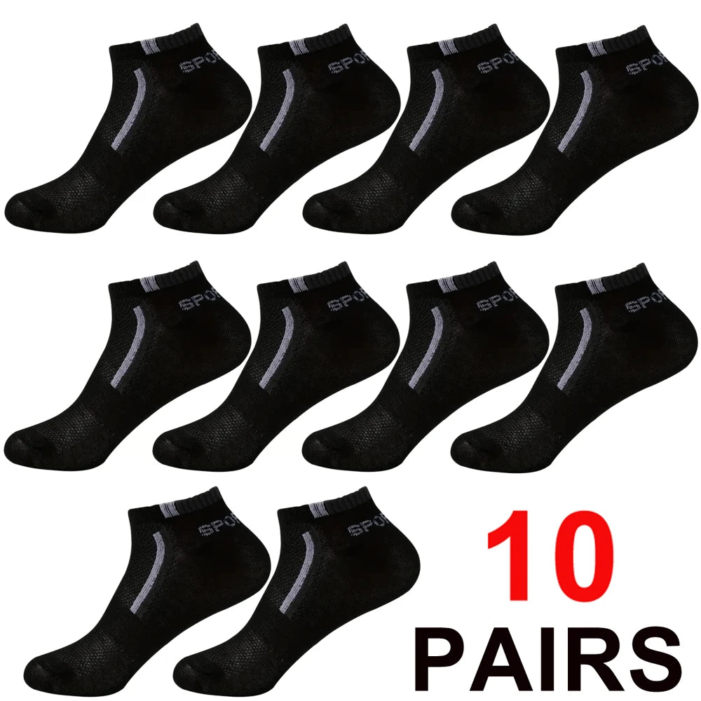 🧦 30 Pairs Men’s Mesh Ankle Socks | Color‑Block Sports & Casual