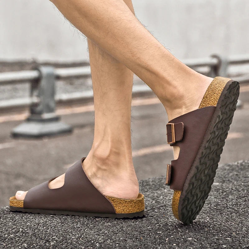 Men’s Casual Genuine Leather Sandals – Designer Style