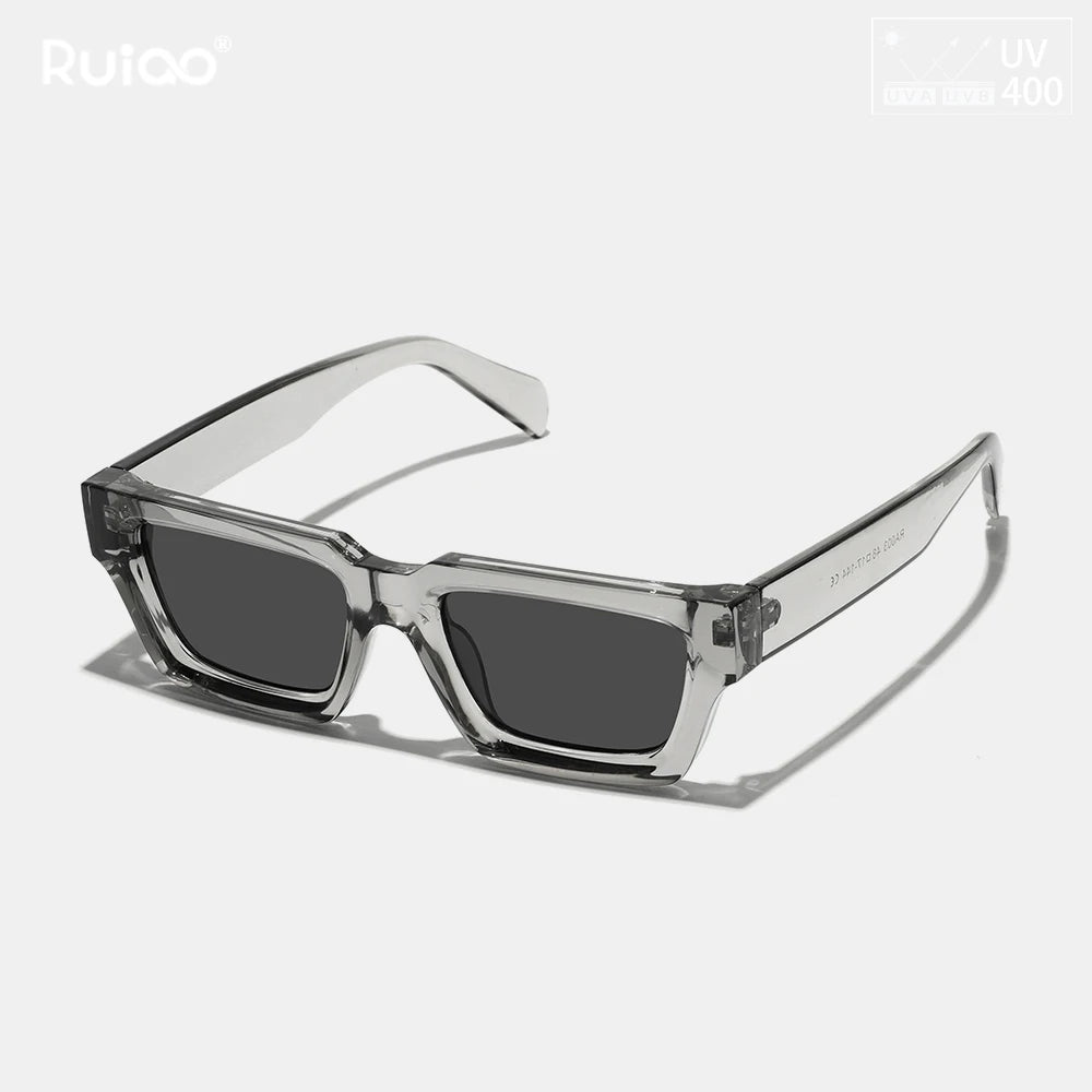 🕶️ Ruiao 2026 Black Small Rectangular Thick‑Frame Sunglasses