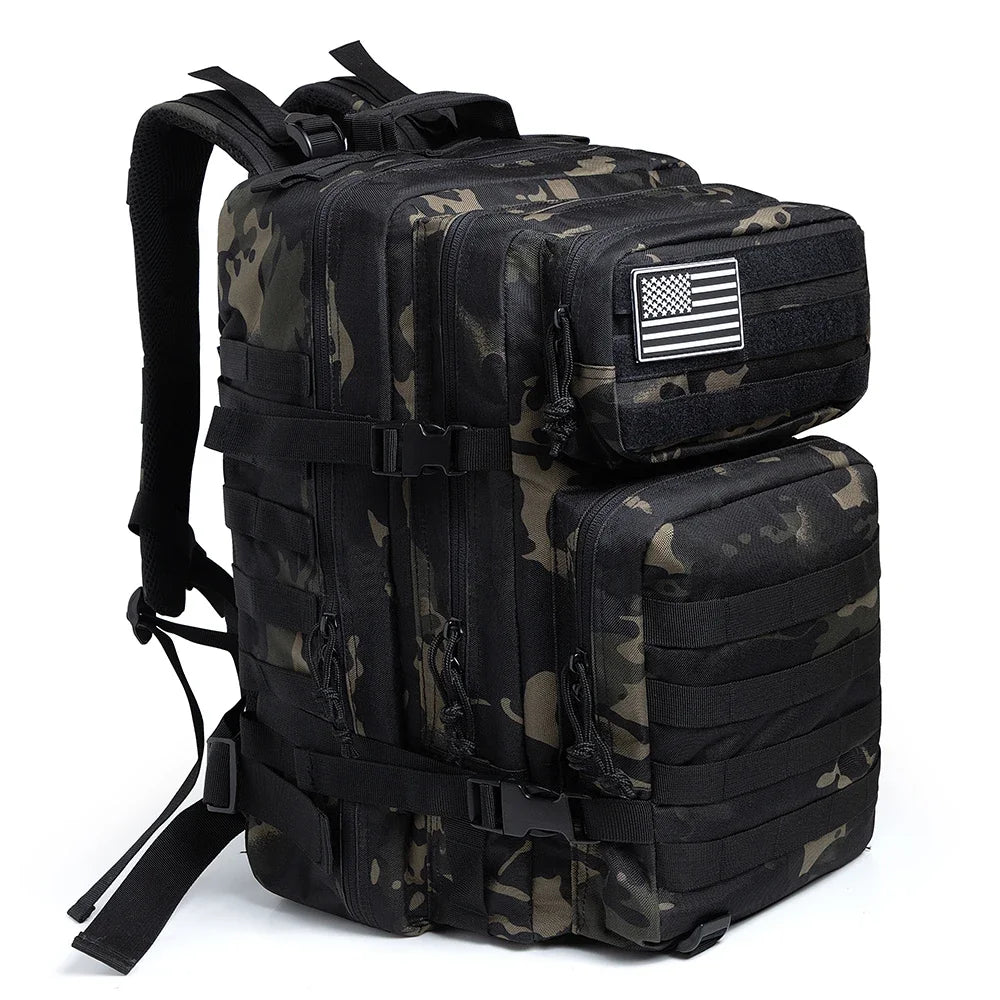 🎒 45L Tactical Outdoor Backpack | 3‑Day Molle Hiking Pack