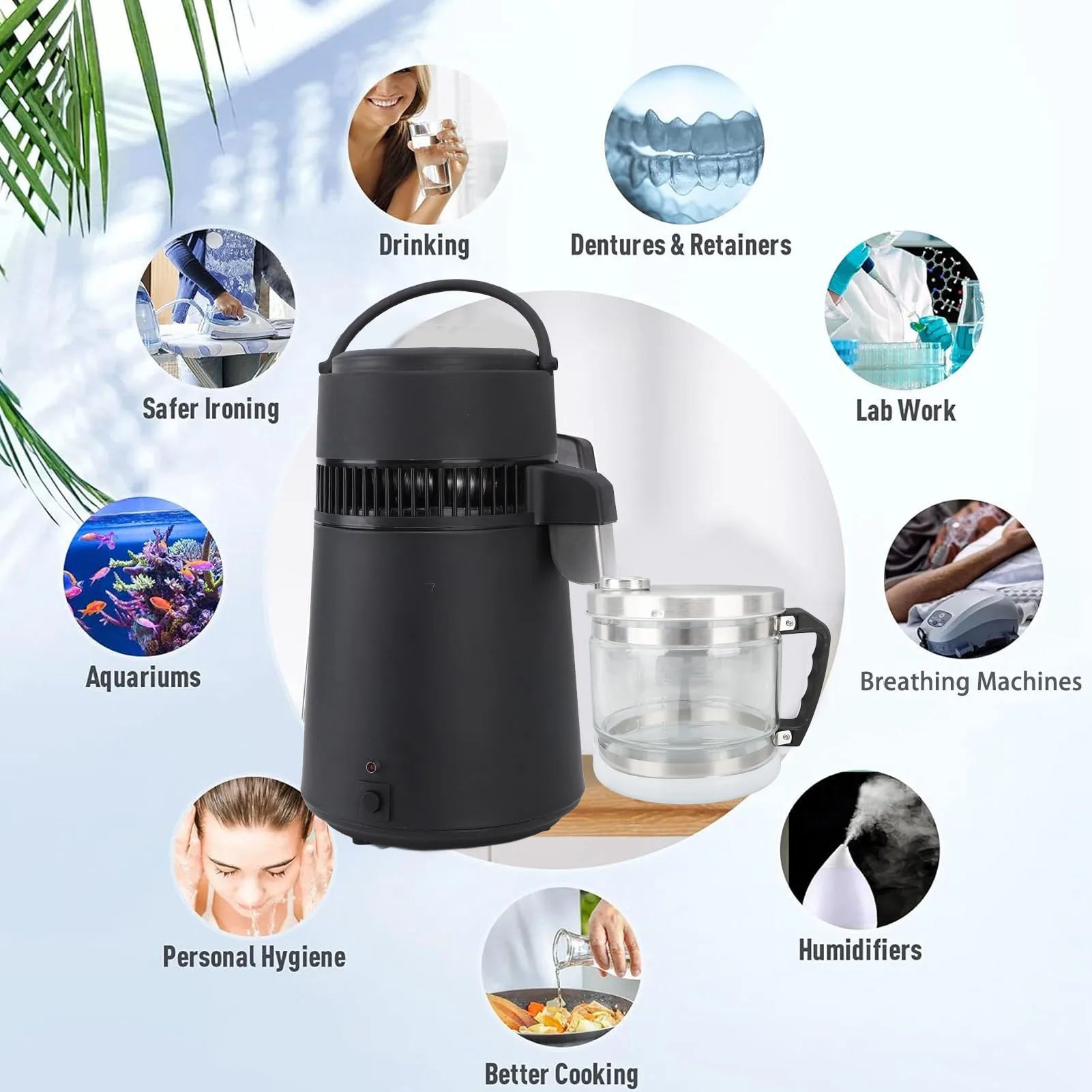 Distilled Water Storage Container  Distilled Water Glass Container Wide Compatibility Multi Purpose for Collection