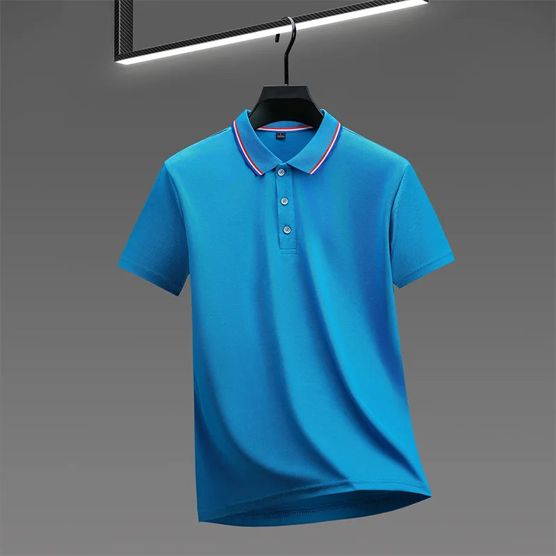 🧥 Men’s Solid Colour Short Sleeve Polo Shirt – Summer Essential