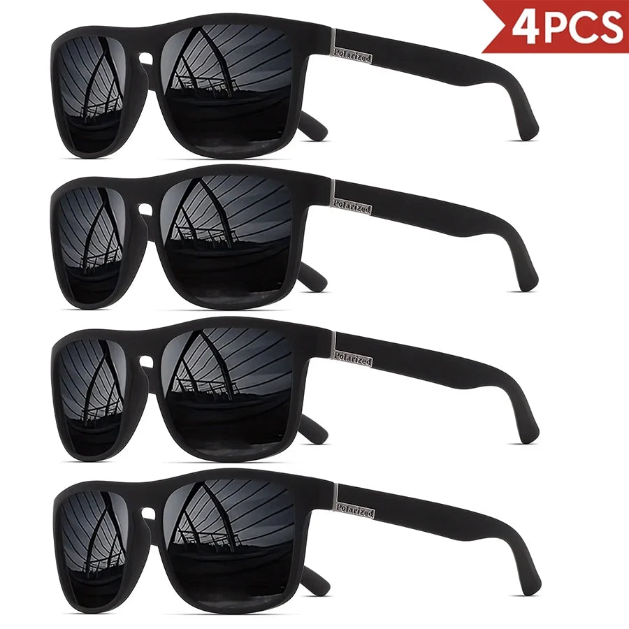 🕶️ Men’s Classic Square Sports Sunglasses (1/3/4 PCS Pack)