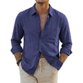 👕 Korean Linen‑Cotton Long‑Sleeve Shirts – Loose Breathable Style