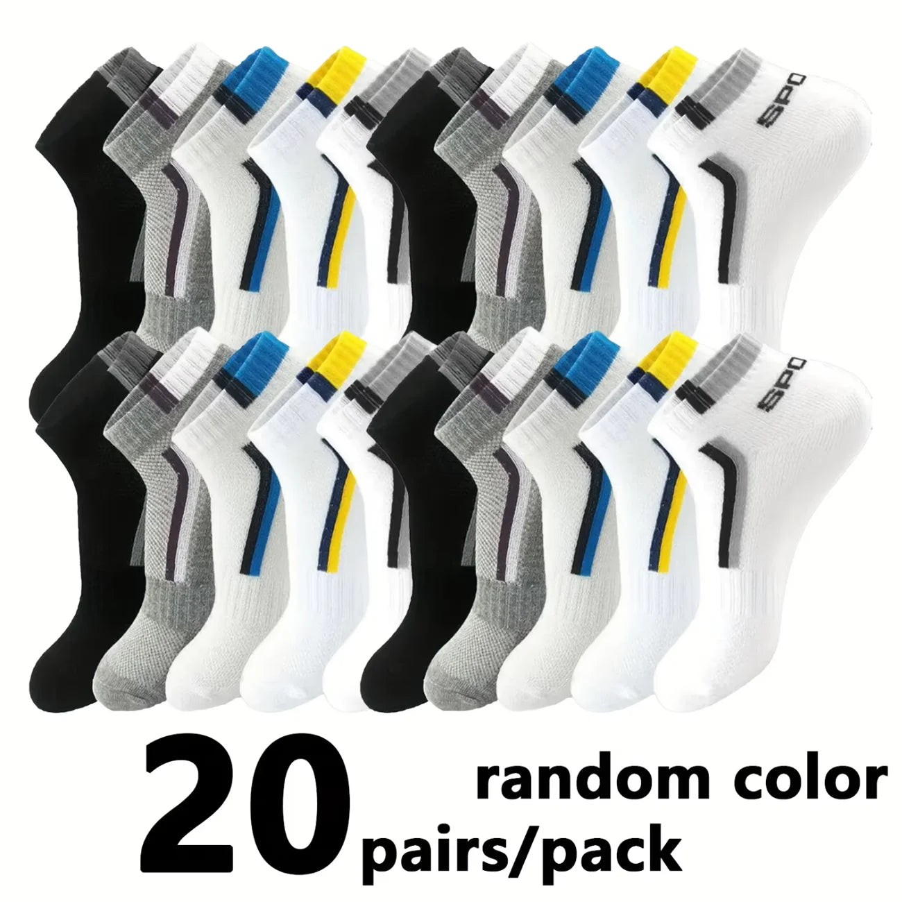 🧦 30 Pairs Men’s Mesh Ankle Socks | Color‑Block Sports & Casual