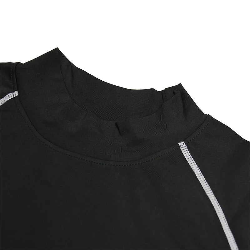 🧣 Men’s Turtleneck Compression Long Sleeve Rash Guard