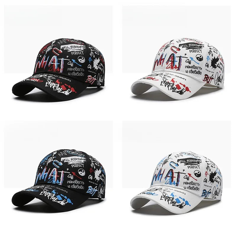 🧢 New Graffiti Printed Baseball Cap – Unisex Hip‑Hop Snapback