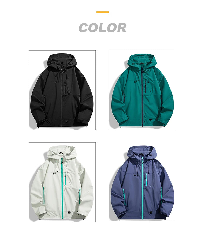 🧥 JNLN Unisex Waterproof Windbreaker – Single‑Layer Outdoor Jacket