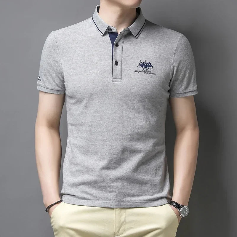 🎩 Men’s Embroidered Short‑Sleeve Polo Shirt