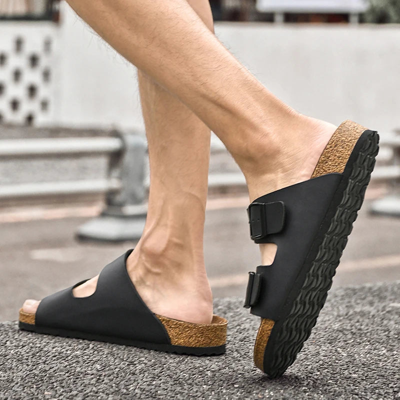 Men’s Casual Genuine Leather Sandals – Designer Style