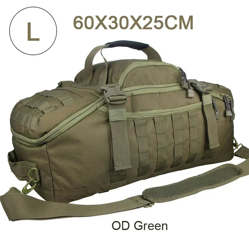 🎒 30L / 45L / 80L Tactical Duffle Backpack | 3‑in‑1 MOLLE Outdoor Bag Convertible design: works as backpack, duffle bag, or shoulder bag — tough, waterproof, built for travel, camping, and heavy use
