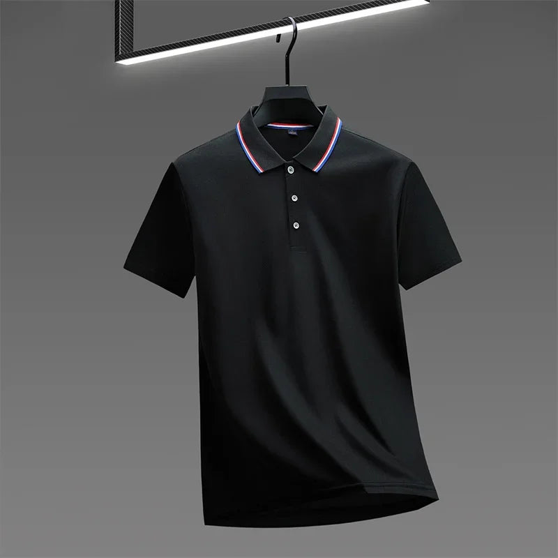 🧥 Men’s Solid Colour Short Sleeve Polo Shirt – Summer Essential