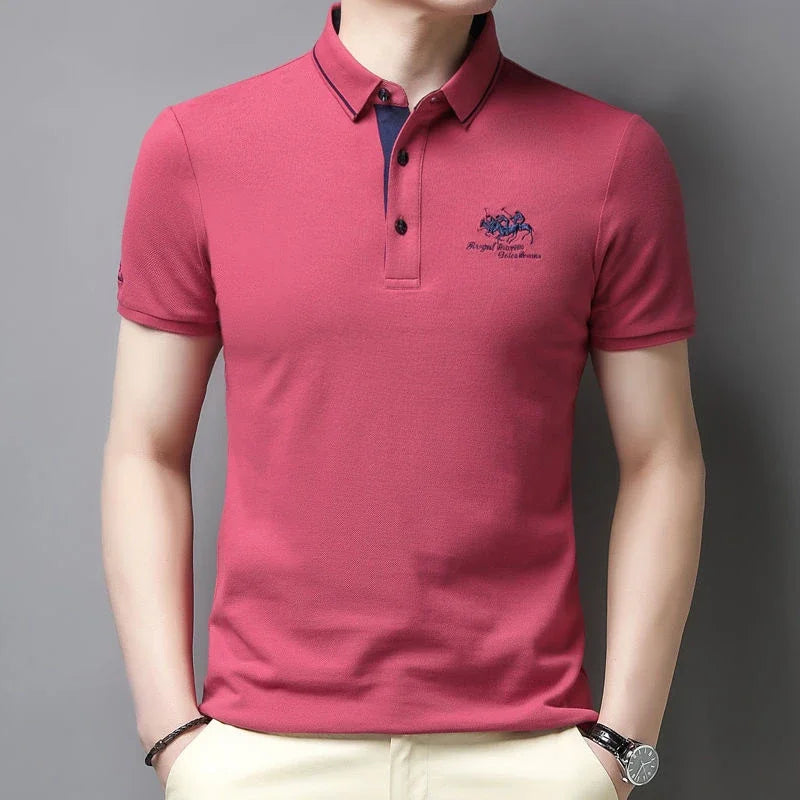 🎩 Men’s Embroidered Short‑Sleeve Polo Shirt