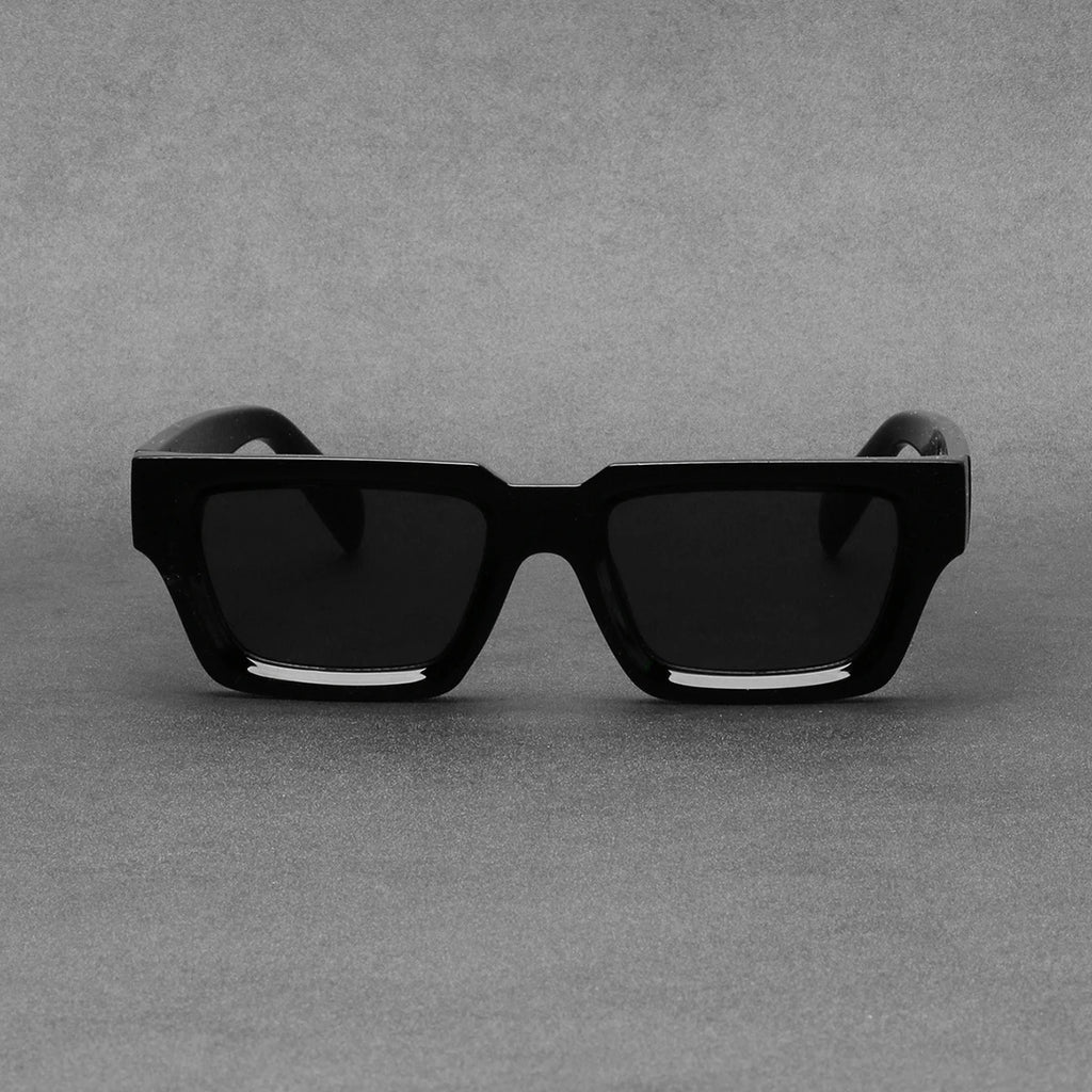 🕶️ Ruiao 2026 Black Small Rectangular Thick‑Frame Sunglasses