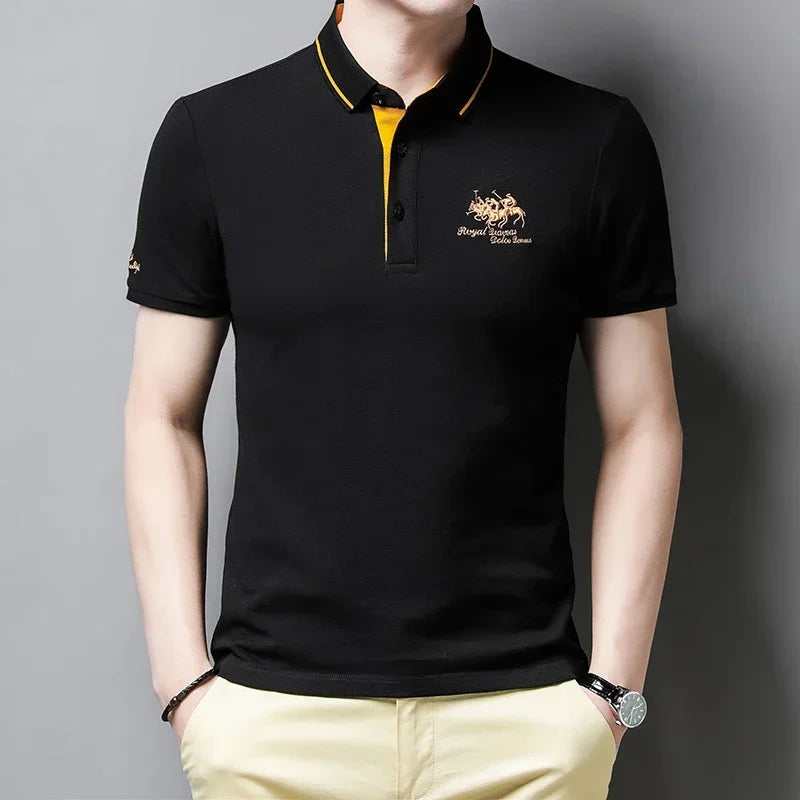 🎩 Men’s Embroidered Short‑Sleeve Polo Shirt