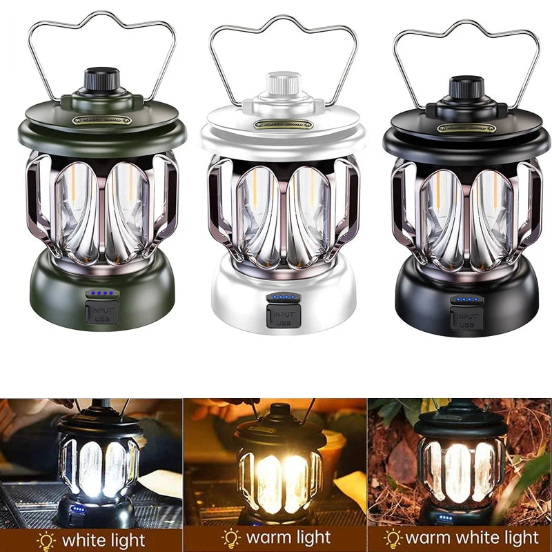 Outdoor Lantern Camping Tent Light Portable Retro Lighting Atmosphere Light LED Camping Light Adjustable Brightness