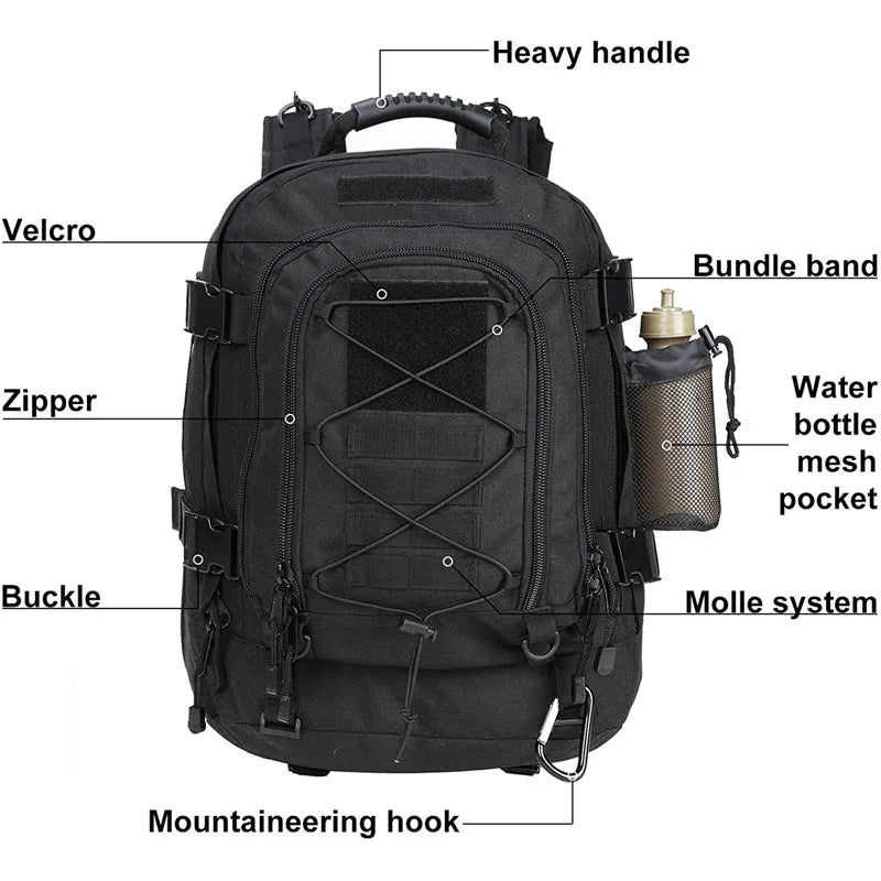 🎒 60L Military Tactical Assault Rucksack | Molle Army Backpack
