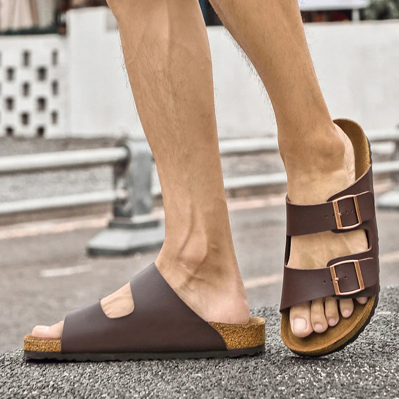 Men’s Casual Genuine Leather Sandals – Designer Style