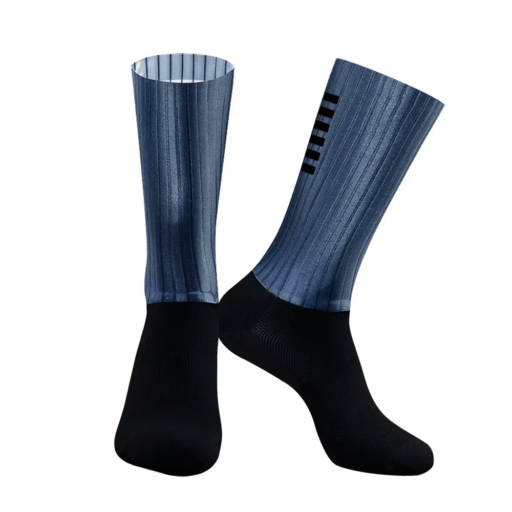 🧦 New Silicone Aero Cycling Socks | Anti‑Slip Men’s Sport Socks
