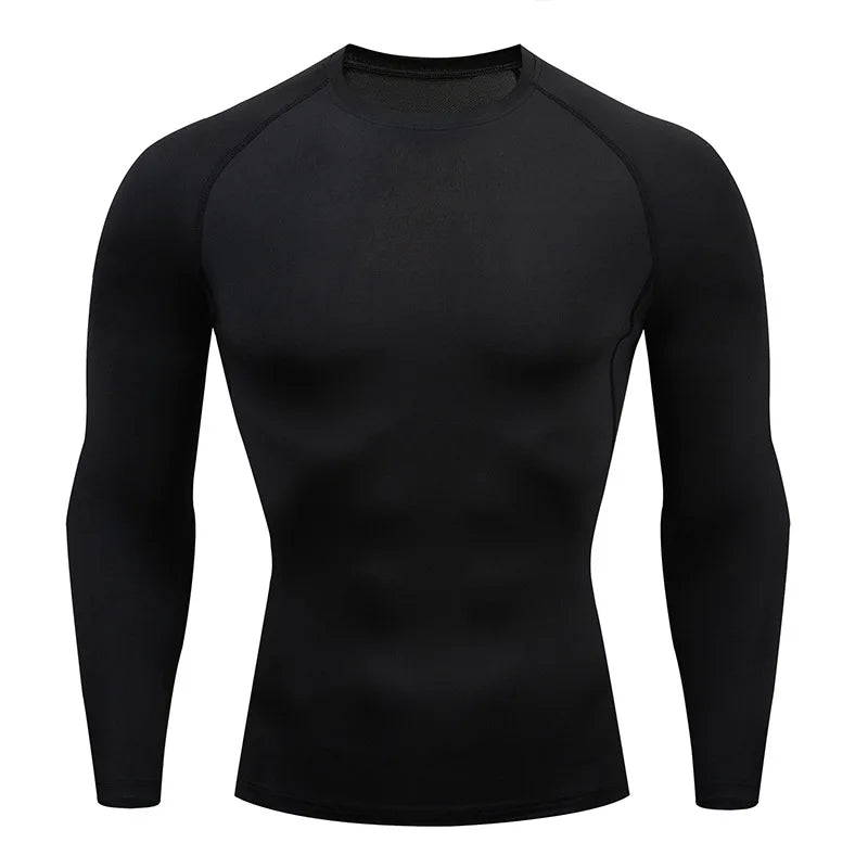 🧣 Men’s Turtleneck Compression Long Sleeve Rash Guard