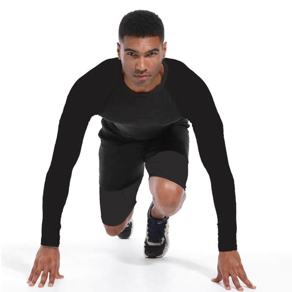 🧣 Men’s Turtleneck Compression Long Sleeve Rash Guard