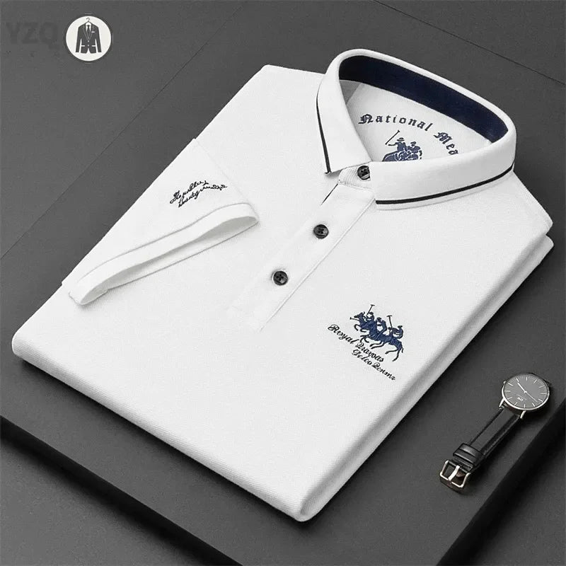 🎩 Men’s Embroidered Short‑Sleeve Polo Shirt