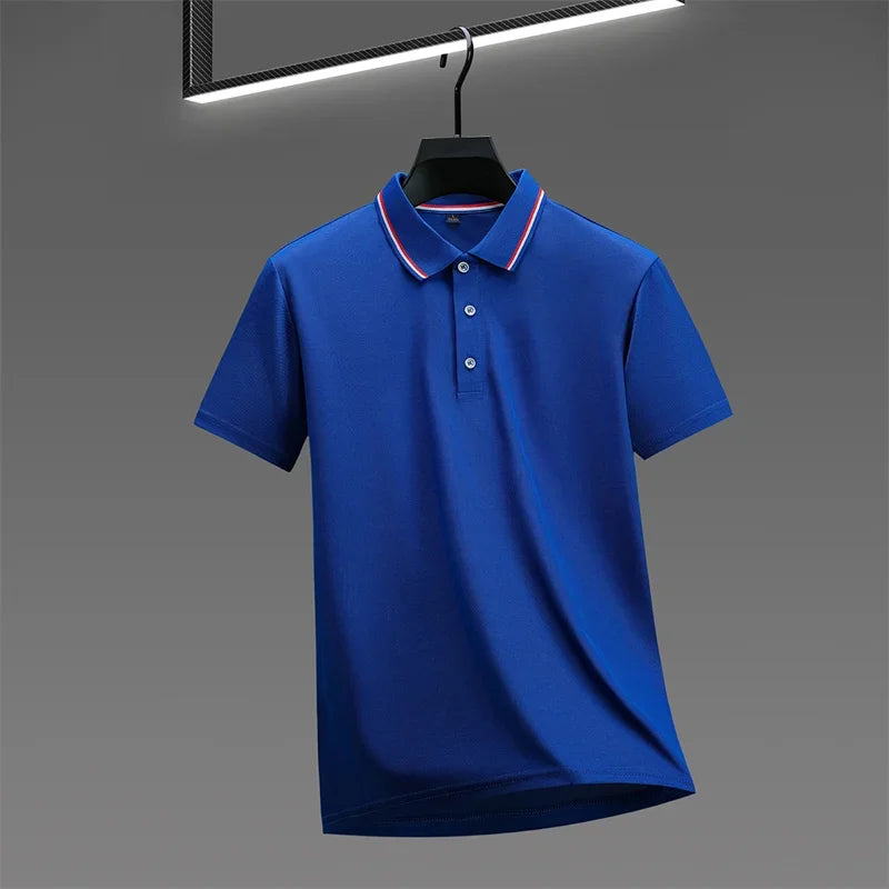 🧥 Men’s Solid Colour Short Sleeve Polo Shirt – Summer Essential