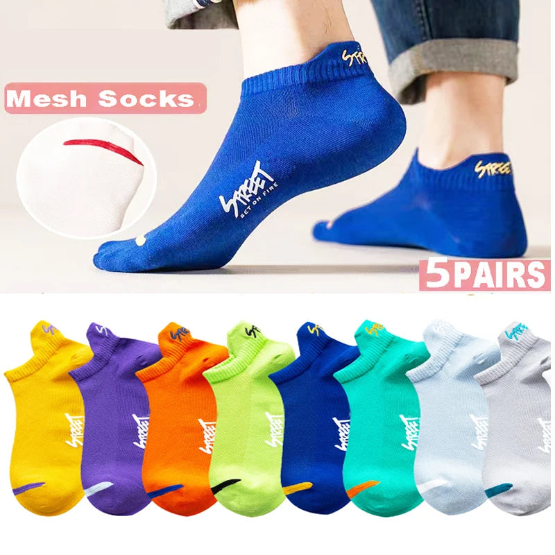 🧦 5/10 Pairs | Unisex Summer Mesh Ankle Socks