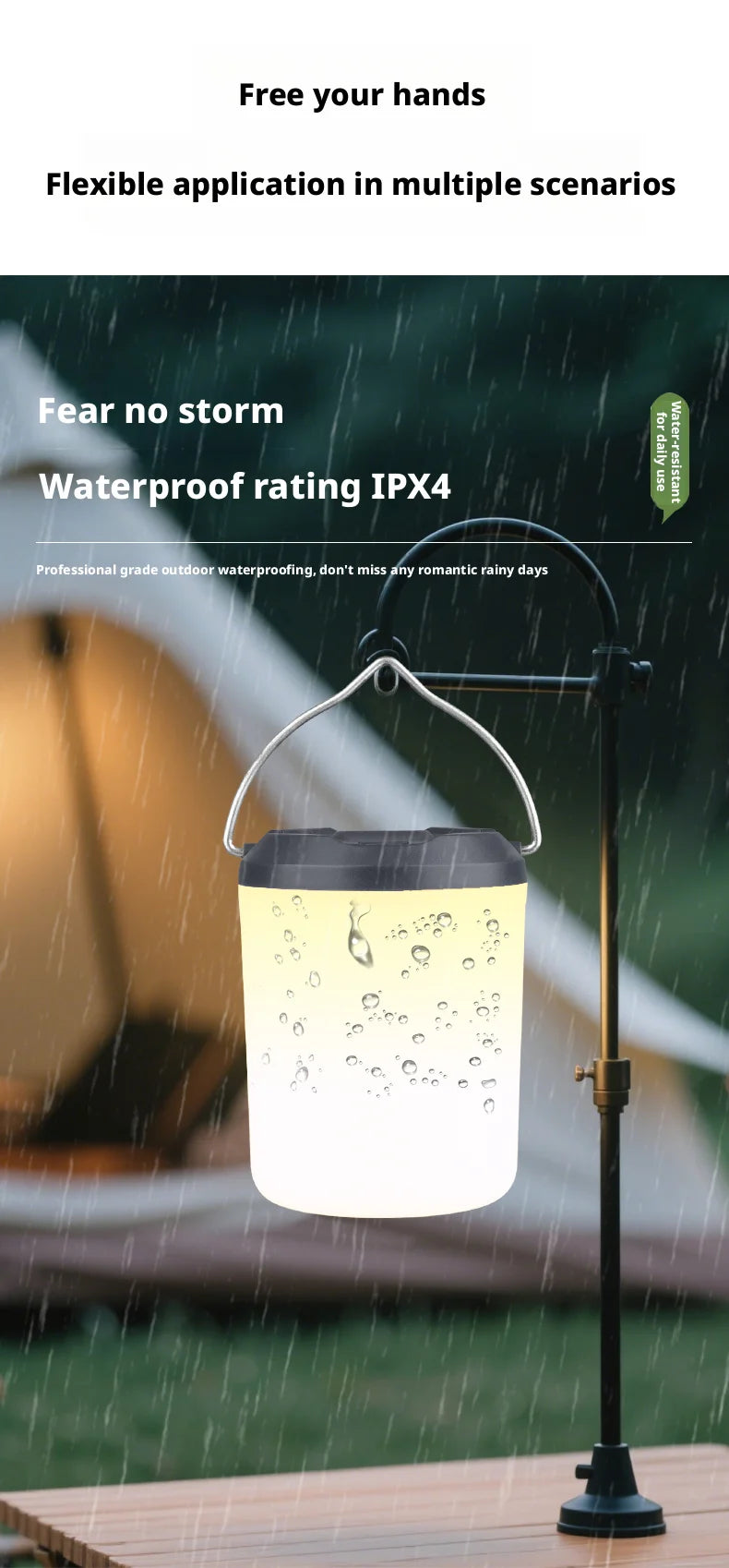 Outdoor Camping Lantern Atmosphere Tent Lighting Handheld Campsite Light Portable Illumination for Wilderness Adventures