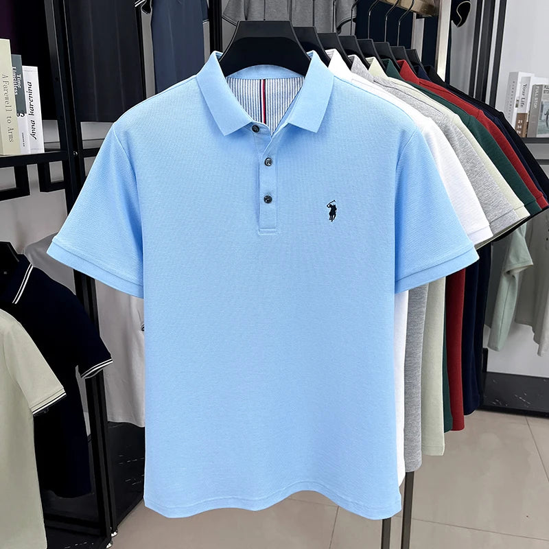 🐎 100% Pure Cotton Pony‑Embroidered Men’s Polo Shirt