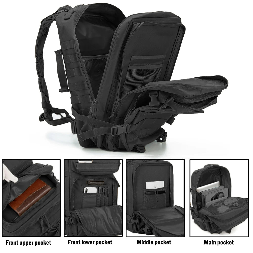 🎒 45L Tactical Outdoor Backpack | 3‑Day Molle Hiking Pack