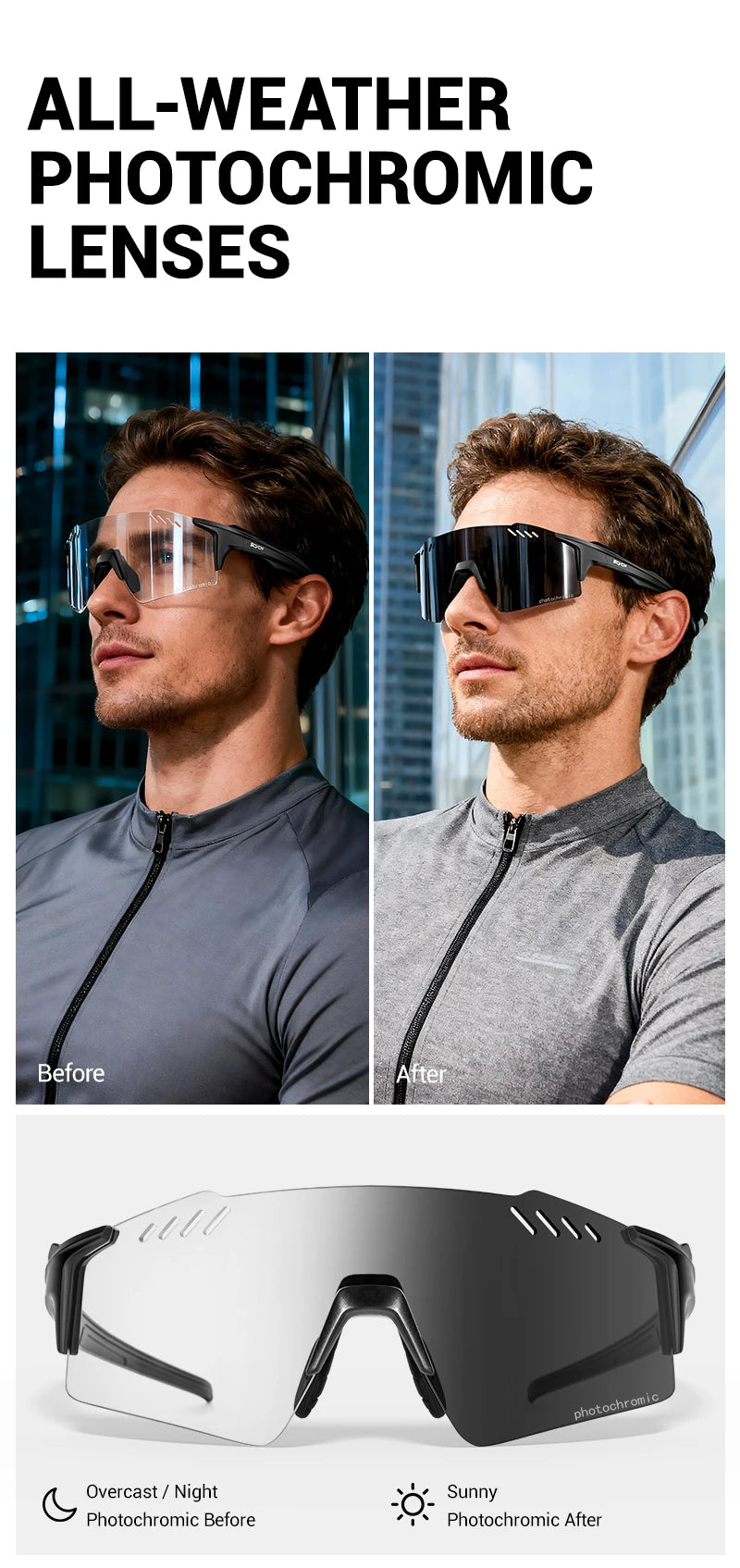 🕶️ SCVCN Photochromic Cycling & Sports Sunglasses