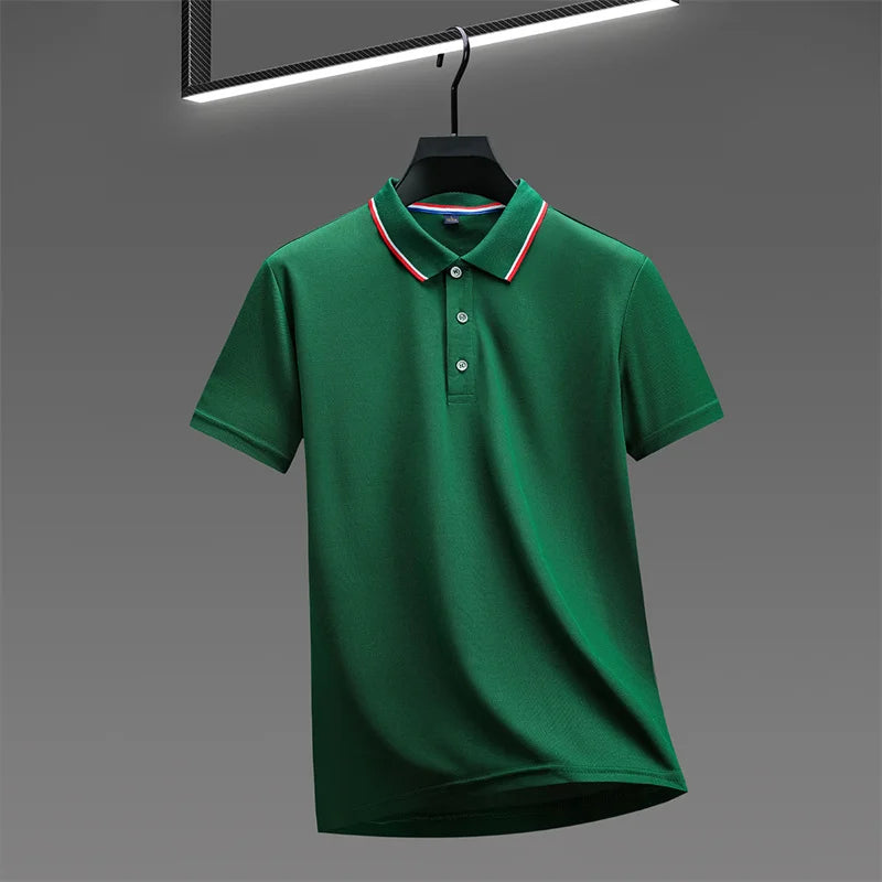 🧥 Men’s Solid Colour Short Sleeve Polo Shirt – Summer Essential