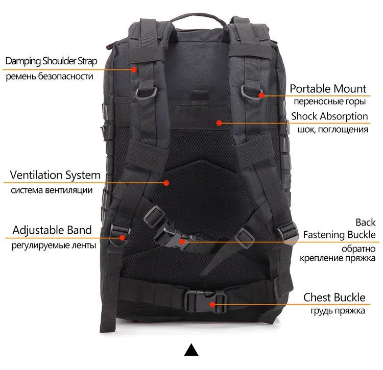 🎒 30L / 50L Tactical Backpack | MOLLE EDC Rucksack